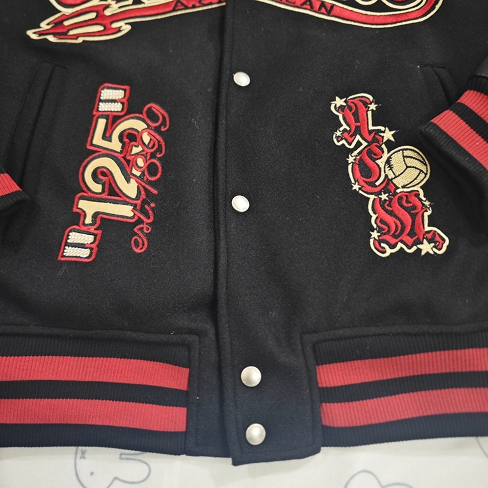 Off-White Wool And Leather Baseball Jacket - image 6